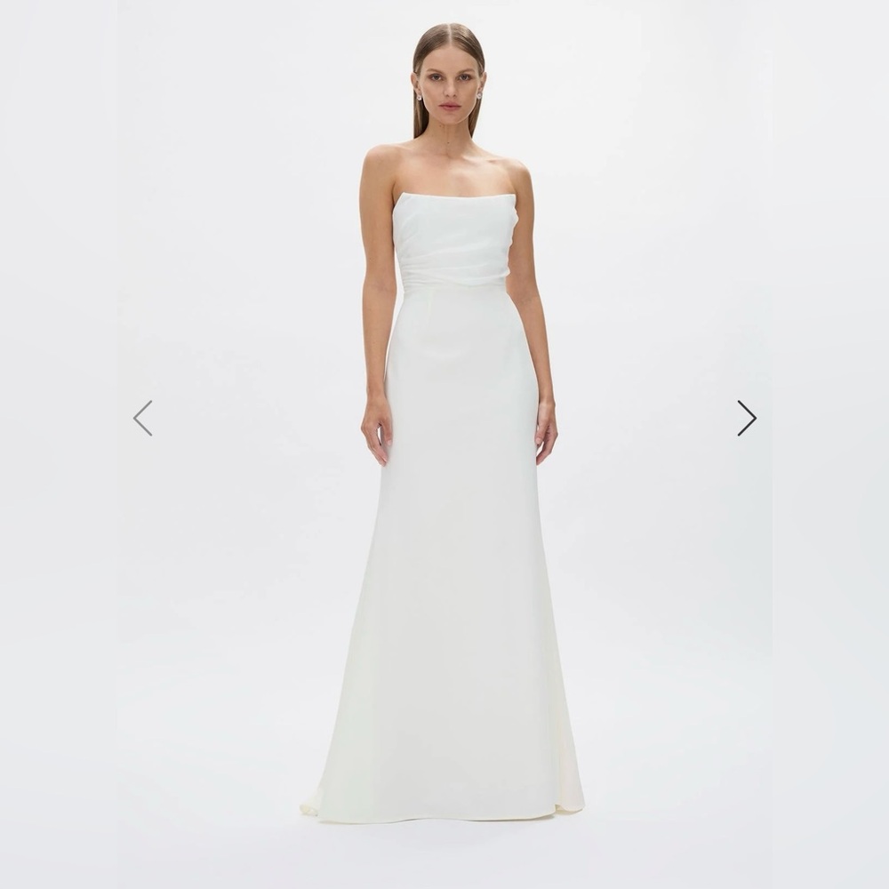 Rachel Gilbert Strapless Cream Gown